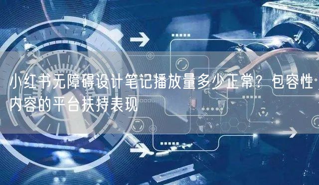 小红书无障碍设计笔记播放量多少正常？包容性内容的平台扶持表现