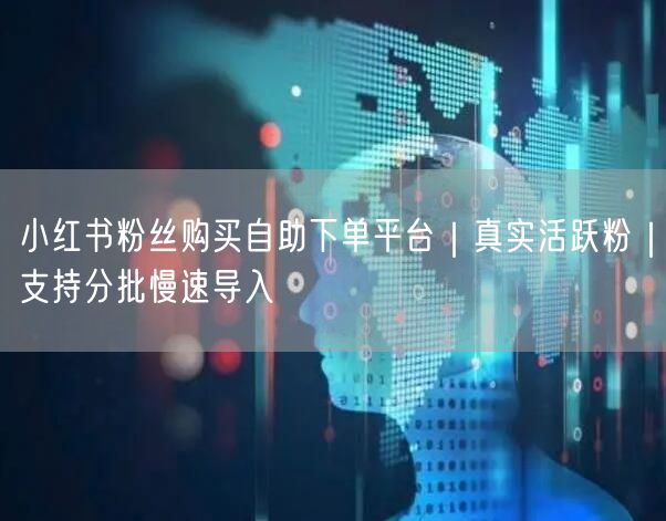 小红书粉丝购买自助下单平台｜真实活跃粉｜支持分批慢速导入